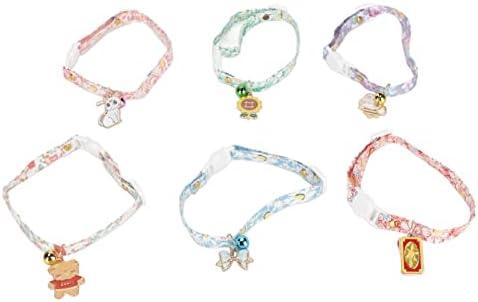 Collars 6 Pack Adjustable Pet Collar with Cute Bell for Small Animals