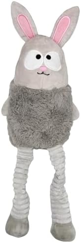Huxley & Kent Funny Dog Toy w/Squeaker – Power Plush Squeaky Dog Toys for Small, Medium & Large Dogs – Soft Stuffed Animal for Indoor Play & Fetch - Squeak to Crunch - Lankies Binky Bunny, Small