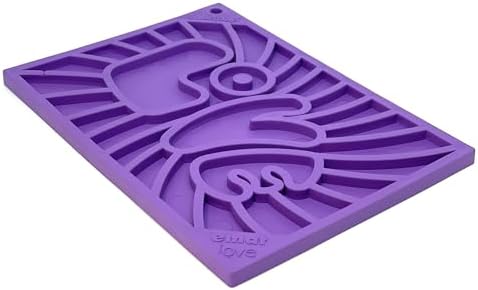 SodaPup Groovy Love eMat – Durable Enrichment Feeder Made in USA from Non-Toxic, Pet-Safe, Food Safe Rubber for Mental Stimulation, Avoiding Overfeeding, Fresh Breath, Digestive Health, Calming, More