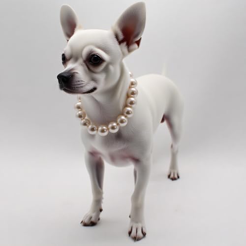0.55 inch Big Pearl Dog Collar,Fashion Necklace Suit for Medium Large Dog
