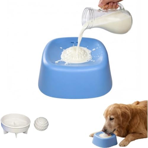 YCD-incerda Slow Feeder Lick Bowl with Rolling Ball (1,Blue)
