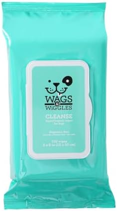 Wags & Wiggles Hypoallergenic Dog Wipes, Fragrance-Free, 100 Count, 12-Pack