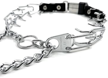Herm Sprenger 3mm Prong Collar for Dog Training with Adjustable Length & Easy Quick Release Cliclock & Swivel Ring for Large Dogs (20-26" Neck)