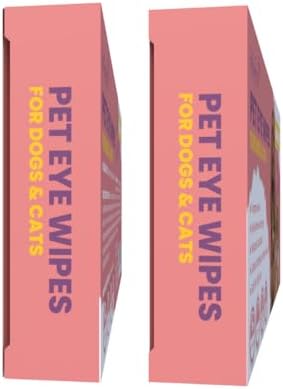 Pet Eye Wipes for Dogs & Cats - Individually Wrapped, Gentle Tear Stain Remover, Fragrance-Free, Alcohol-Free, Vegan, Soft Non-Woven Fabric - 20 Count