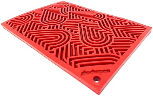 SodaPup Love eMat – Durable Lick Mat Feeder Made in USA from Non-Toxic, Pet-Safe, Food Safe Rubber for Mental Stimulation, Avoiding Overfeeding, Fresh Breath, Digestive Health, Calming, & More