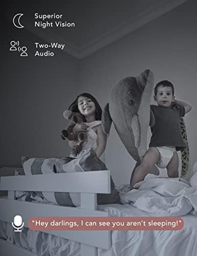 nooie Baby Monitor, WiFi Pet Camera Indoor, 360-degree Wireless IP Camera, 2K Home Security Camera, Motion Tracking, Super IR Night Vision, Works with Alexa, Two-Way Audio, Motion & Sound Detection