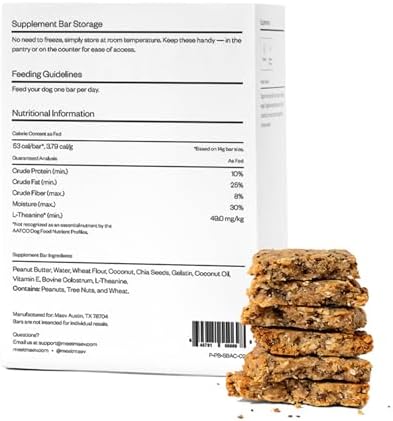 Maev Anxiety & Calming Supplement Bars for Dogs, with L-Theanine, 30 Count