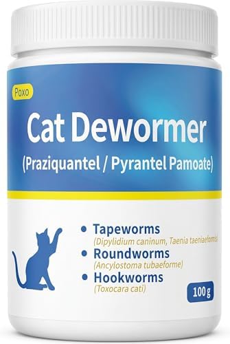 (praziquantel/pyrantel pamoate) Broad Spectrum Dewormer for Cat & Kitten, Tapeworms, Roundworms & Hookworms, 100g
