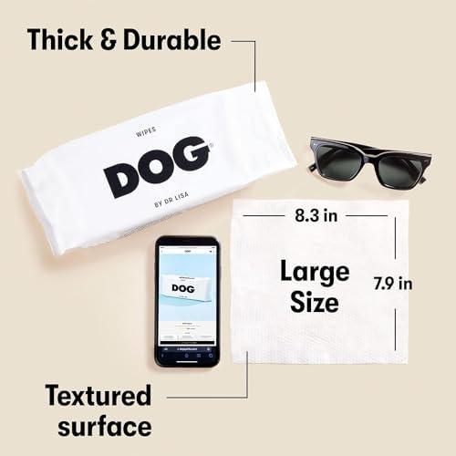 DOG by Dr Lisa - Dog Wipes - Plant-Based, Natural Bathing Wipes for Dogs - Made from 100% Compostable Bamboo - Vet-Created - Vegan, Non-Toxic - 480 Count…