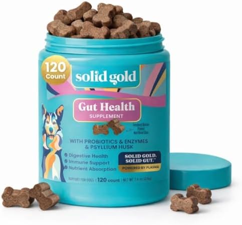 Solid Gold Dog Probiotics Chews for Digestive Health & Gut Support, 120ct