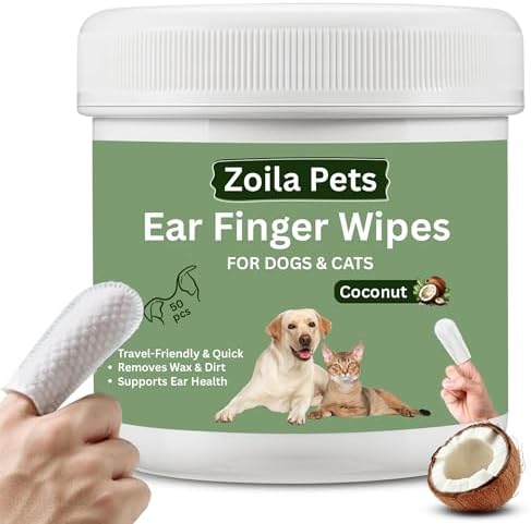 Dog Ear Wipes & Cat Ear Cleaner Coconut Scent - 50 Count