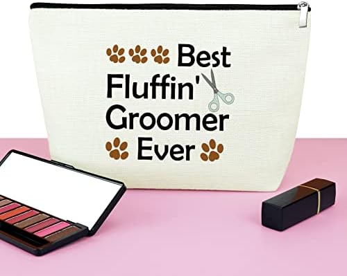 Mxrymvu Dog Groomer Gift for Women Makeup Bag Pet Grooming Gift Appreciation Cosmetic Bags for Dog Groomer Pet Hairdresser Hair Stylist Women Thank You Makeup Travel Bag Christmas Birthday Present