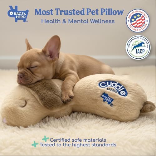 Race&Herd CuddleBun Heartbeat Puppy Toy Sleep Aid — Cuddler Pillow (Beige)