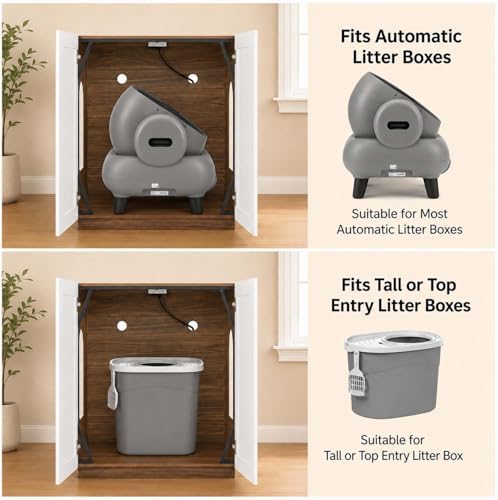 unipaws Cat Litter Box Enclosure for Self-Cleaning & Automatic Litter Boxes