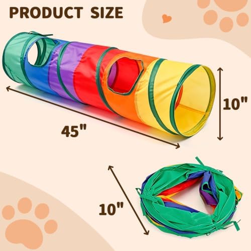 iCAGY Cat Tunnel for Indoor Cats Kittens Rabbits, Foldable Tunnel Toys