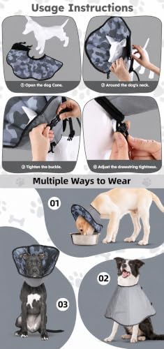 Soft Dog Cone Collar for Large Dogs After Surgery Adjustable