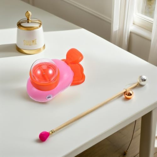 Dog Treat Dispenser with Button Rotating Feeding Whale Shaped