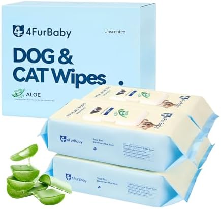 8" x 8" Dog Wipes for Paws and Butt, Unscented, 400 Count