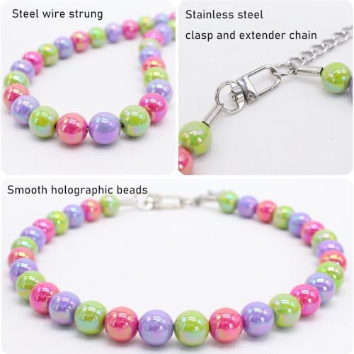 Big Pearl Dog Collar,Strong Stainless Steel Wire Rope