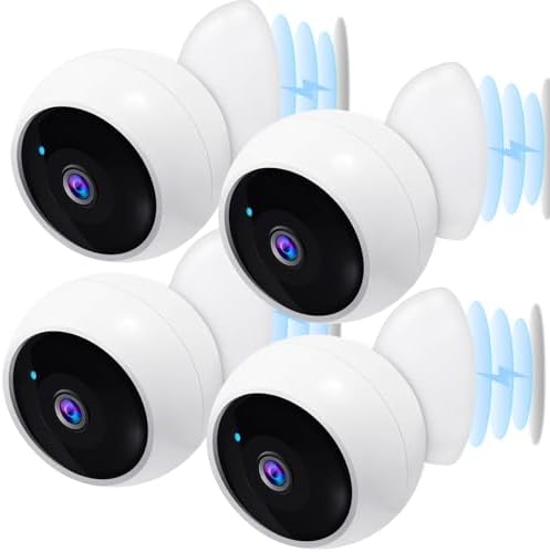AMTIFO Security Cameras Wireless Outdoor Magnetic - 4-Pack Install-Free Indoor Smart 2K WiFi - Long Battery Life Powered Wireless Security Camera with AI Motion Detection