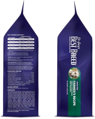 Dr. Gary’s Best Breed Grain-Free Dry Dog Food, Chicken & Duck for Sensitive Stomach & Skin, All Life Stages, Farmer’s Recipe, 13 lb Bag