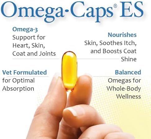 Extra Strength Omega-3 Fish Oil Supplement for Large & Giant Dogs, Skin, Coat, Joint, Heart & Immune Support, Omega-6 Fatty Acids with Antioxidants, Vet Formulated, Made in USA, 250 Softgel Capsules