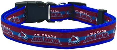 NHL Colorado Avalanche Collar for Dogs & Cats, Large. - Adjustable, Cute & Stylish! The Ultimate Hockey Fan Collar!