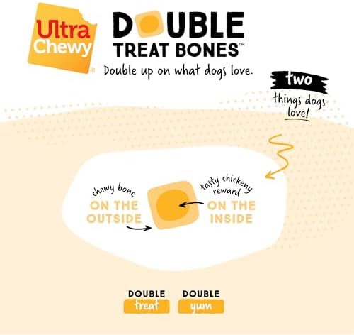 Ultra Chewy Chicken Double Treat Bones, 6 Count
