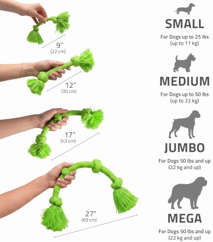 Playology Tug Rope Dog Toys for Large Breeds - Mega, Sweet Potato Scent