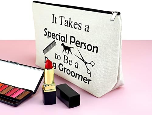 Mxrymvu Dog Groomer Gifts Makeup Bag Dog Groomer Themed Gifts Pet Hair Stylist Appreciation Cosmetic Bag Christmas Thanksgiving Birthday Present for Hairdresser Travel Pouch