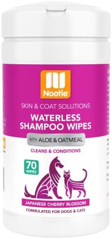 Nootie Waterless Shampoo Wipes, Cherry Blossom, Long-Lasting Fragrance