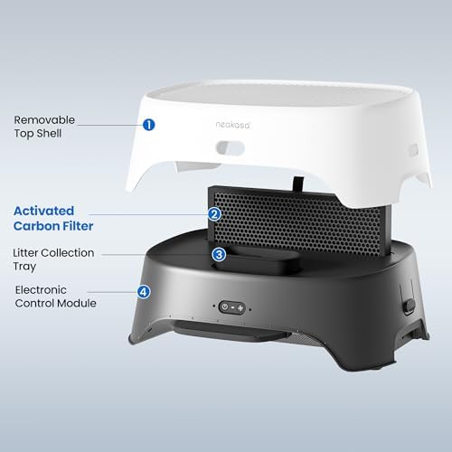 Neakasa M1 Plus Open-Top Self Cleaning Cat Litter Box with Airstep, 2-in-1 Air Purifier and Cat Step