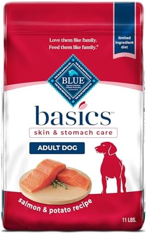 Blue Buffalo Basics Salmon Adult Skin & Stomach Care Dry Dog Food, 11 lb