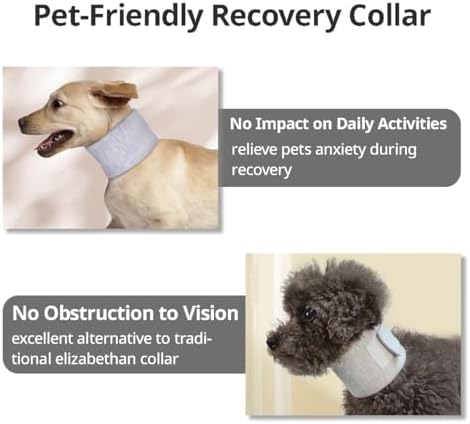 Cat Neck Brace Cover -Adjustable Elizabethan Collar for Post Surgery Recovery, Anti-Lick Wound Protective Cervical Cone for Small Medium Large Dogs Cats (Neck Girth 5.9-12.6" Depth3.9