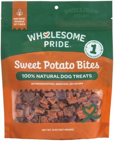 Wholesome Pride Sweet Potato Bites Healthy Dog Treats, 1 Ingredient, 8 oz
