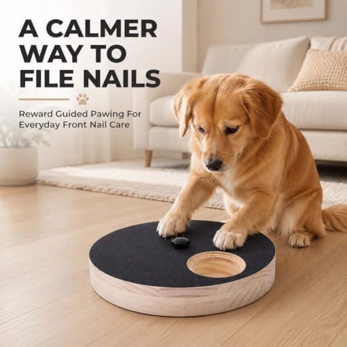 Dog Scratch Pad Treat Dispenser, Rotating Nail File Treat Dispenser (Black)