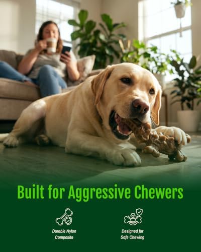 3-Pack Dog Toys for Aggressive Chewers 25-90 lbs,Bacon Flavored