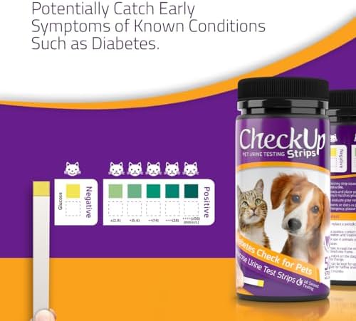KIT4CAT CheckUp Glucose Urine Testing Strips for Cats and Dogs - Detection of Glucose Levels x 50