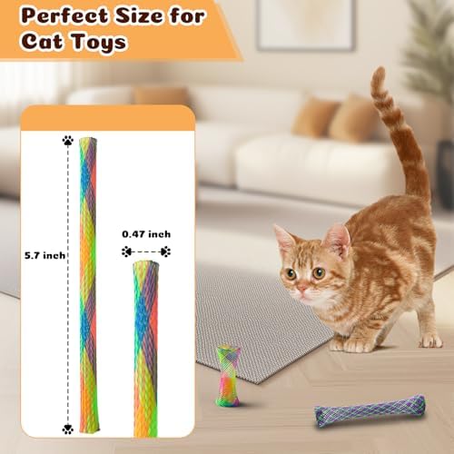 Cat Spring Toys, Cat or Kitten Colorful Spring Tube Toy 30 Pack