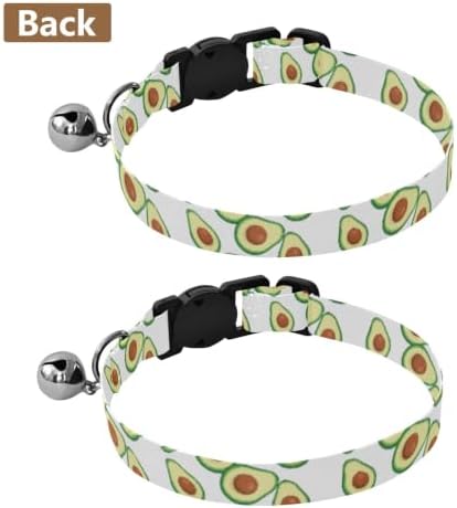 Avocado White Cat Collars with Bell 2 Pack Cat Collars Adjustable 10.6 to 17.1 Inches