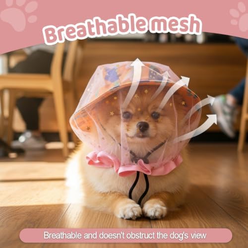Dog Sun Hat with Mesh Head Cover, Breathable Face Guard for Outdoor Walking
