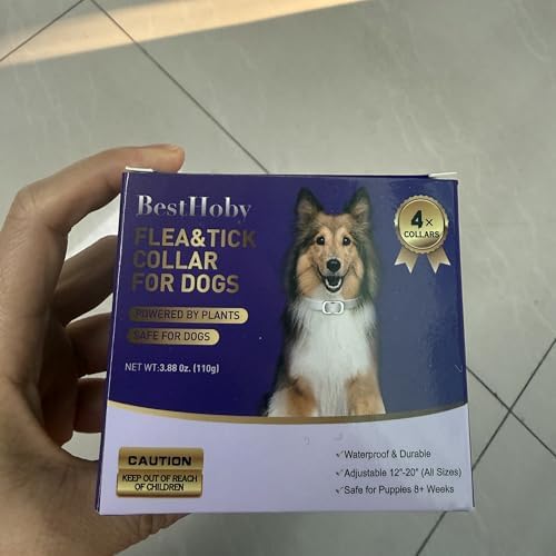 Flea and Tick Collar for Dogs 4 Packs,Dog Collars with Natural Essential Oils,Waterproof, Adjustable for Small Medium Large Dogs,Safe for Puppies