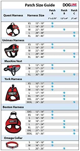 Dogline Blank Vest Patches – Removable Blank Patch 2-Pack with Reflective Printed Letters for Support Therapy Dog Vests and Harness Collar or Leash Small/Medium