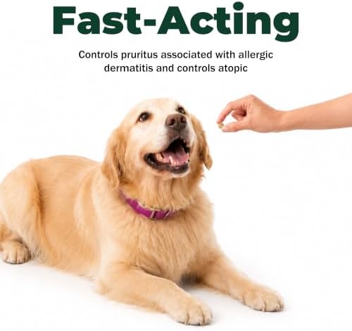 Dog Allergy Itch Treatment，Fast Reduce Scratching，Paw Licking and Belly-Rubbing for Dermatitis，Atopic Skin Care Supplement for Dogs Over 12 Months Old | 15 mg | 90 Count