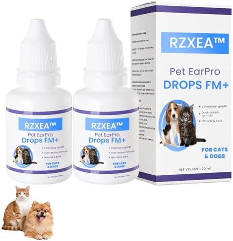 RZXEA Pet EarPro Drops, 2026 New Professional Ear Drops for Dogs and Cats, Relieves Itching (2 Bottle)