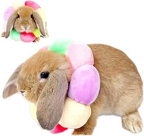 Adjustable Rabbit Protection Cone Collar,Soft Pet Recovery Collar for Rabbit/Chinchilla/Guinea Pigs/Kitten After Surgery Wound Healing,Elizabeth Neck Recovery E-Collar for Small Animals (S)