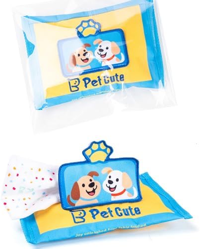 Interactive Snuffle Tissue Box for Dogs , Dog Toy Sniffing Training for Dog with Crinkle Sound and Treat Pocket , Enhancing Cognitive Skill Wet Wipe Dog Snuffle Toy for Small Dog Mental Stimulation