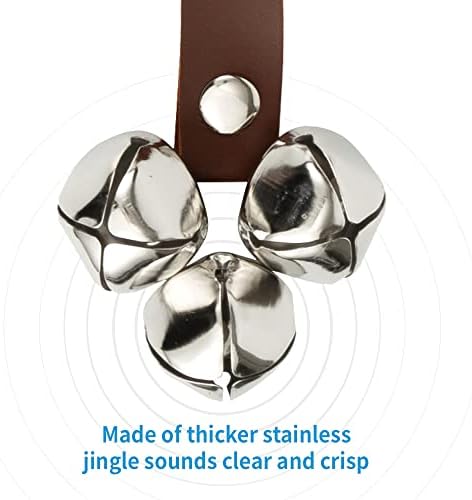 Leather Door Bells for Dogs Potty Doorbells for Dogs Training Dog Buttons for Communication Dog Training Bell Pet Supplies (Brown)