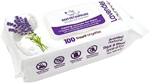 Best Pet Supplies 8" x 9" Pet Grooming Wipes for Dogs & Cats, 100 Pack, Plant-Based Deodorizer & Wahl USA Cornflower Aloe Pet Deodorant Spray for All Dogs & Cats – Clean Fresh Smell Refreshes