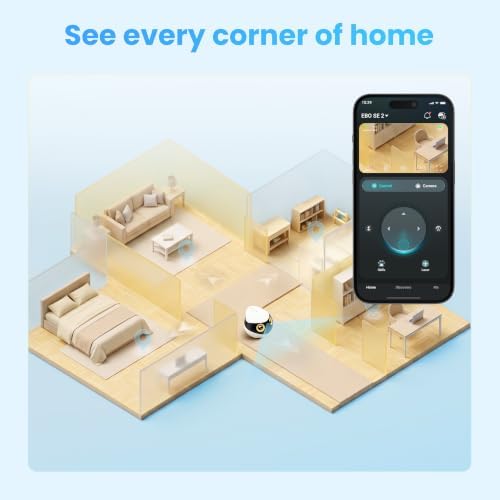 Enabot EBO SE 2 Mobile Pet Camera: 2K Home Robot Companion (Blue Eyes)